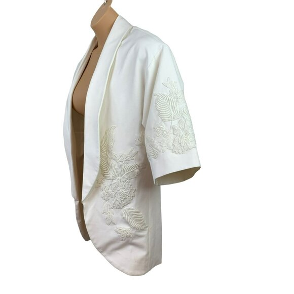 CHICO'S BLACK LABEL Lace Applique Jacket with Tags Size 00 - Picture 3 of 9